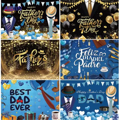 Happy Father's Day Photography Backdrop for Man Gentleman Tuxedo I Love Dad Black Suit Tie Family