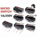 Mini Micro interrupteur de fin de course C NO NC, 3 broches, bornes PCB SPDT 1A 125V, levier à Arc à rouleau, Action instantanée, Micro souris, 20 pièces