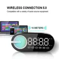 Altoparlante Bluetooth wireless silenzioso Sveglia RGB TWS USB LED Specchio Orologio digitale FM Ampio display Soggiorno Decorazione ufficio