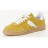 Plateausneaker TAMARIS, Damen, Gr. 41, gelb kombiniert, Veloursleder, Lederimitat, kontrastfarbene Details, sportlich, Schuhe, Schnürschuh, Halbschuh, Freizeitschuh mit gepolstertem Schaftrand