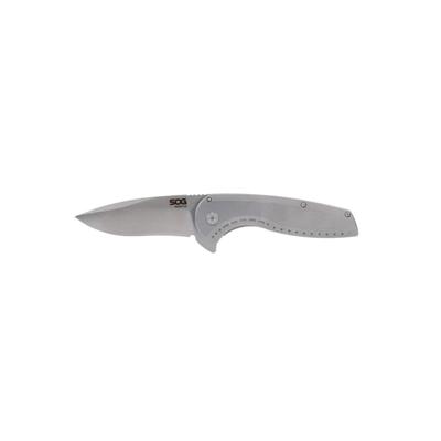 SOG Specialty Knives & Tools Aegis Flk 2.0 Frame Lock 14-41-03-43 Stonewashed Stainless Steel Pocket Knife - SOG-14-41-03-43