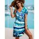 Women's Mini Dress Casual Dress T Shirt Dress Tee Dress Sundress A Line Dress Vacation Casual Beach Regular Fit Graphic Stripe Short Sleeve V Neck Blue Summer Spring
