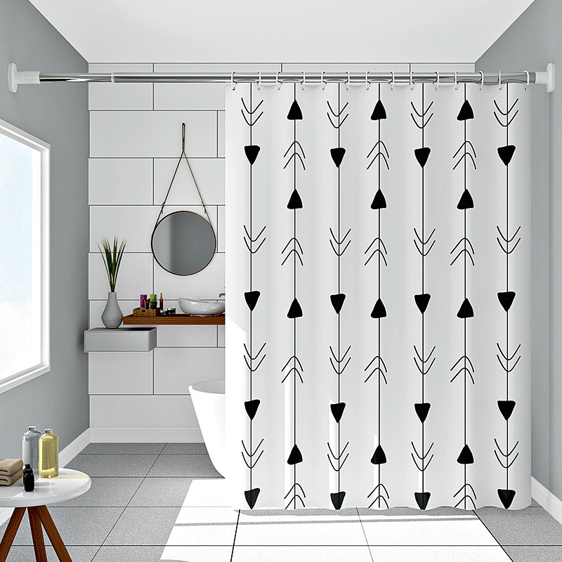 PEVA Shower Curtains, Water Resistant Bath Curtain for Bathroom Shower and Tub with Hooks Extra Long 240cm