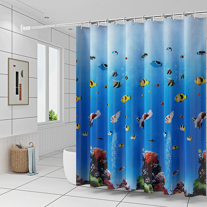 PEVA Shower Curtains, Water Resistant Bath Curtain for Bathroom Shower and Tub with Hooks Extra Long 240cm