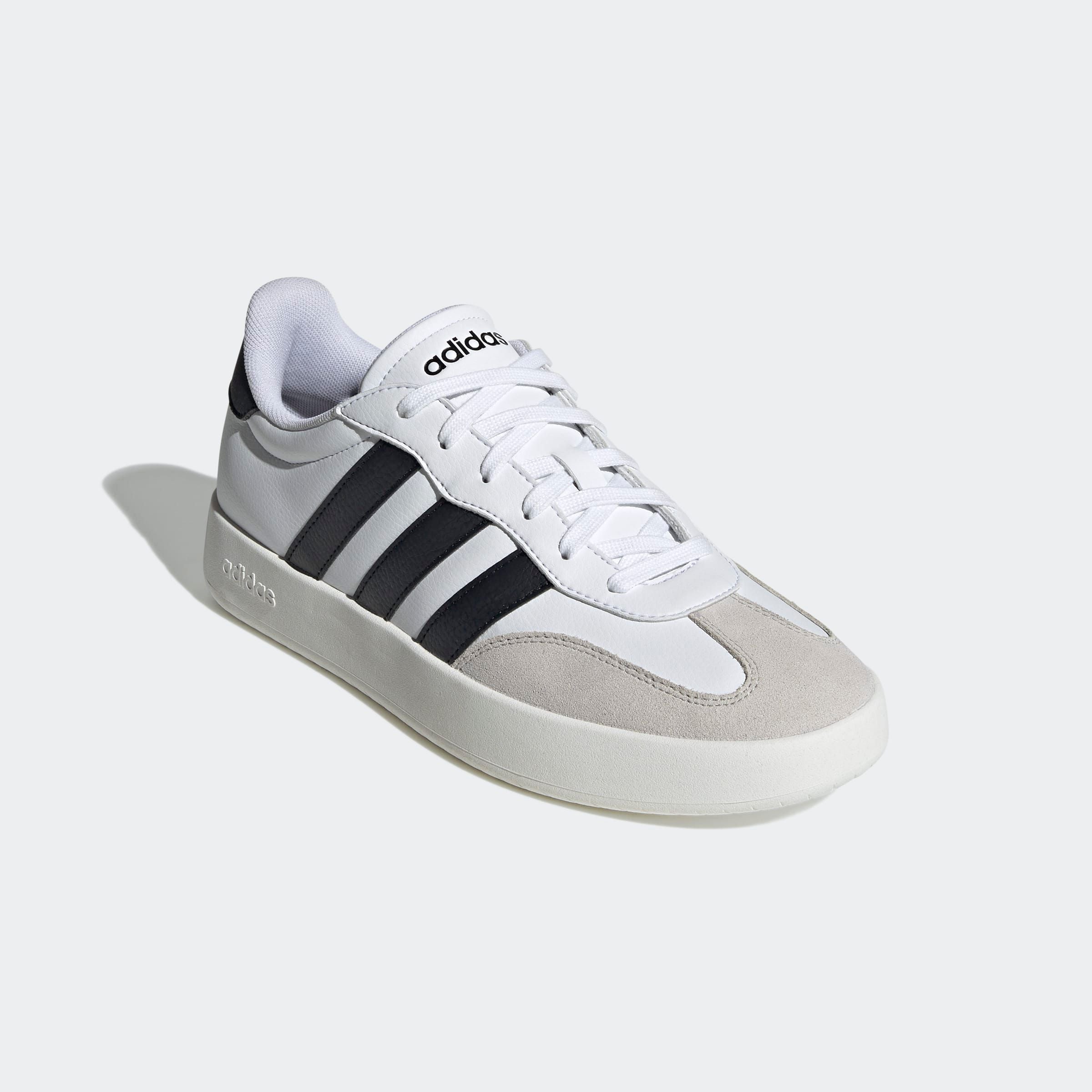 Sneaker ADIDAS SPORTSWEAR "BARREDA", Herren, Gr. 39, schwarz-weiß (cloud weiß, core schwarz, grau one), Leder, Synthetik, Schuhe Sneaker, Design auf den Spuren des adidas Handball Spezial