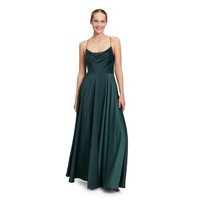Abendkleid VERA MONT "Vera Mont Abendkleid mit Wasserfallausschnitt", Damen, Gr. 34, Normalgrößen, grün (dusty slate), Satin, Obermaterial: 97% Polyester, 3% Elasthan. Futter: 100% Polyester., elegant, figurumspielend lang, Wasserfallausschnitt,... Image