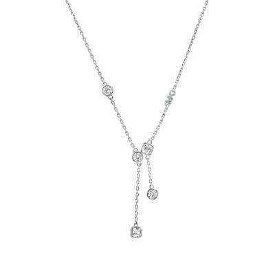 Kette mit Anhänger MICHAEL KORS "Schmuck Geschenk Silber 925 Halsschmuck BRILLIANCE", silber (silberfarben, kristallweiß), Halsketten, Damen, Silber 925 (Sterlingsilber), L: 45,5cm B: 1mm, mit Zirkonia (synth.), B:1mm Image