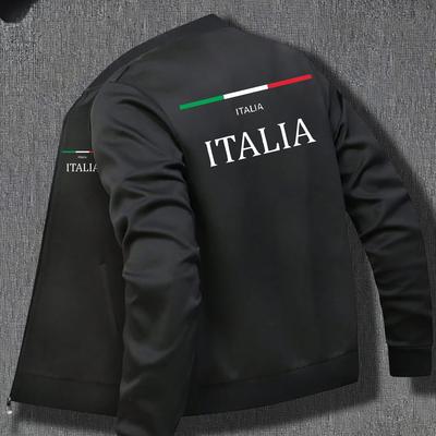 TEMU Men's American-style Casual Zip-up Jacket For Spring And Autumn, Featuring A Stylish And That Pairs Well With Outfits. Image