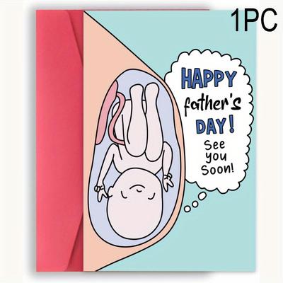 TEMU Cute Fathers Day Card For Dad To Be, First Time Fathers Day Card, Fathers Day Gift For New Dad, Happy Fathers Day Card From The Bump Image