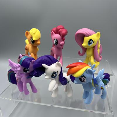 TEMU Pony 6pcs Cute Cartoon Figurines, Pvc Material, Amulet, Princess , , , Desktop Decorations, For Birthday And Christmas Gifts Image