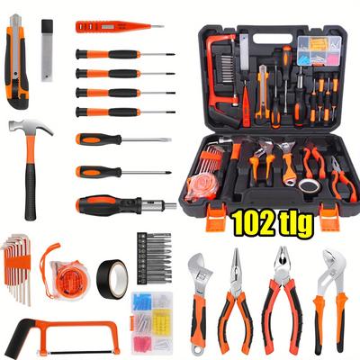 TEMU Tool Case 102pcs Tool Set, Tool Box Complete With Tools, Tool Box Screwdriver Set, Universal Hand Tools