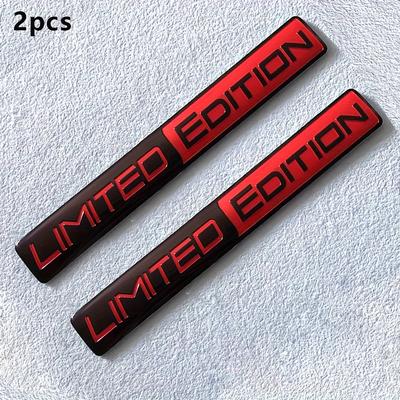 TEMU 2pcs Edition Pvc Decal Stickers For Trunk Side Fender, Red & Emblem Design, Waterproof And Durable For Cars, Motorcycles, And Accessories, Car Decals And Stickers Image