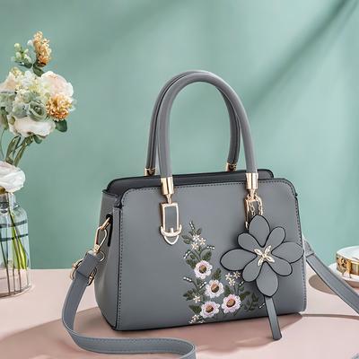 TEMU Luxury Floral Pattern Large Capacity Crossbody Handbag - Spacious Interior, Adjustable Strap, Portable Design, Fashion Accessory - Ideal For Daily Use, Travel & Outdoor Activities Image