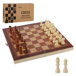 Schachspiel Schach 29x29CM 3 in1 Spielbrett Neu Schach Schachspiel pearl Holz - Tolletour