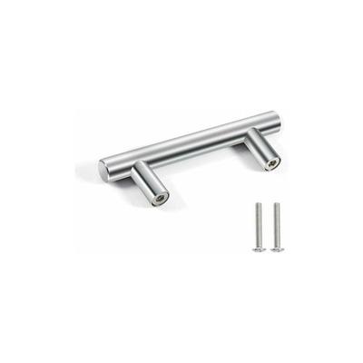 10 Edelstahl Türgriffe - Möbelgriffe, Schrankgriffe mit Schrauben - Silber, 64mm Mittenabstand Image