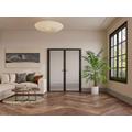 Blocco porta reversibile a due battenti 2 x H204 x L83 cm in Alluminio e Vetro temperato Nero - LOXTON