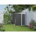 Casetta da giardino metallo addossabile 3,15 m² in Acciaio galvanizzato Antracite - DAXTON