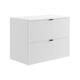 Mobile sotto lavabo sospeso scanalato con piano di appoggio L80 cm Bianco - ZEVINI