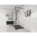 Piatto per doccia da posare o da incasso con sifone 140 x 90 cm in Resina Nero - LYROSA