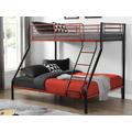 Letto a castello 90 e 140 x 190 cm Acciaio Nero e Rosso + Materasso - ELEVATIO IV
