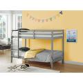 Letto a castello + Materasso 2 x 90 x 190 cm Pino massello Grigio - ANICET II