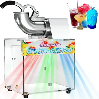 48L Snow Cone Machine, 500LB/H Commercial Shaved Ice Machine for Snow Cones, 300W Electric Fluffy