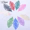 50pcs AB6113 43*20mm Jewelry Accessories Filigree Silver Gold Color Green Leaves Charm Pendan Girl