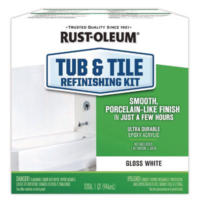 Rust-Oleum Specialty Tub and Tile Refinishing Kit, Gloss White, Quart (RST384165EA) Each Rust-Oleum® Paints