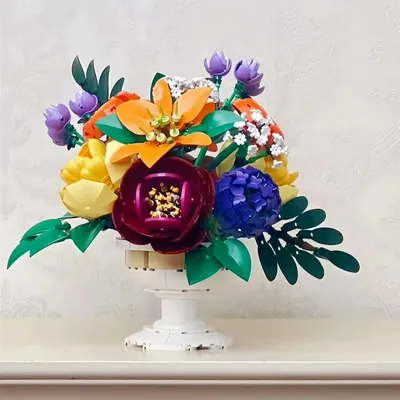 NEUE 2025 Blume Schlechte Bouquet Bausteine Kreative Hause Schreibtisch Anlage Dekoration Montieren Image