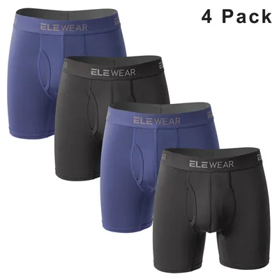 4er-Pack Herren-Unterwäsche mit Öffnung, atmungsaktive Herren-Boxershorts, Herren-Höschen, Unterhosen, Übergröße, modische Boxershorts Image
