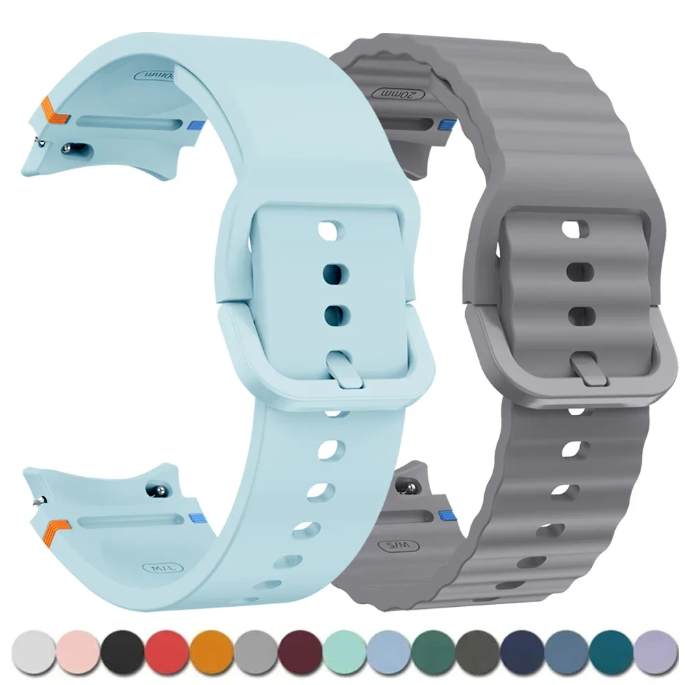 Original Silikonarmband für Samsung Galaxy Watch 7 44 mm 40 mm FE 6 4 5 Pro 45 mm Armband für Watch 6 Classic 43 mm 47 mm Sportband Image