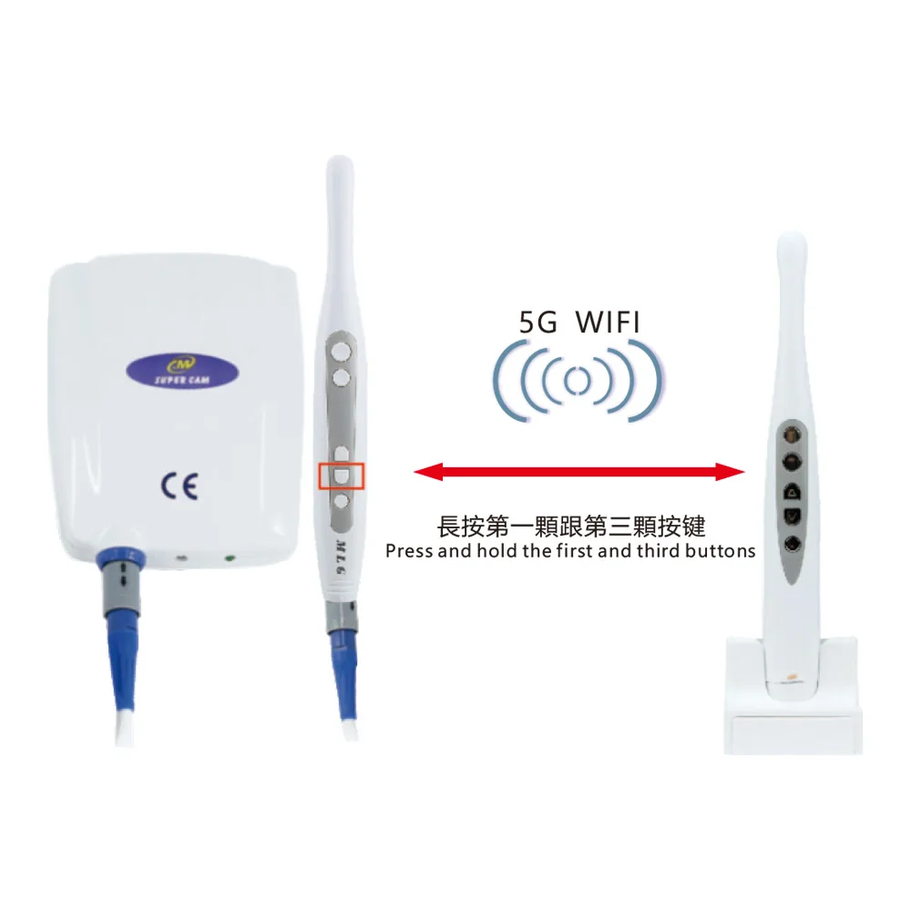 CE-geprüfte M-888 5G Wi-Fi kabelgebundene und kabellose AHD 1920*1020 Intraoralkamera mit VGA/WIFI/HDMI-Ausgang Image