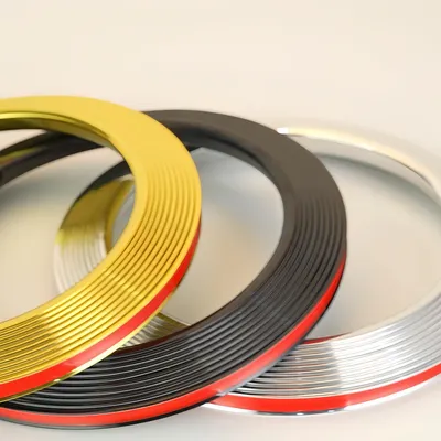 1 Stück 118,11 Zoll glänzende Metallrandverkleidung für Wandpaneele, Decke, selbstklebendes PVC-Formteil für Tür-/Fensterrahmen, DIY-Heimdekoration Image