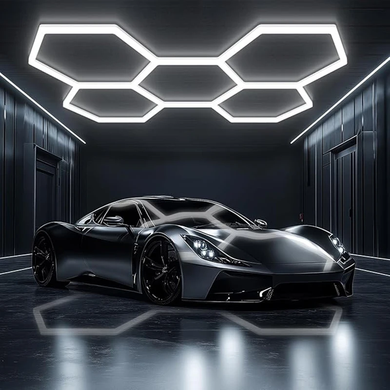 Garagen-LED-Deckenleuchte – sechseckiges Waben-Design, 220 V, mit 3 Farben, 3000 K, 4500 K, 6500 K, Friseurleuchte, Wabenleuchten, LED