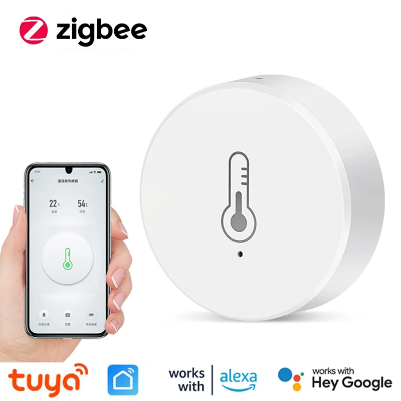 Smart Real Time Tuya Zigbee Temperatur- und Feuchtigkeitssensor Thermometer-Monitor Smart Life Work für Alexa Google Home Assistant Image