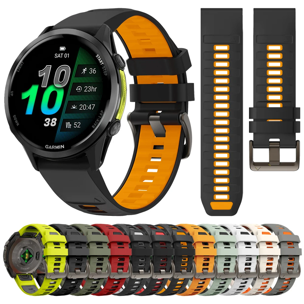 Für Garmin Forerunner 970 965 955 Solar Strap Fenix 8 7X E 6 6X/Descent/Tactix/Quatix Silikon Correa 22 26mm Quickfit Armband Image