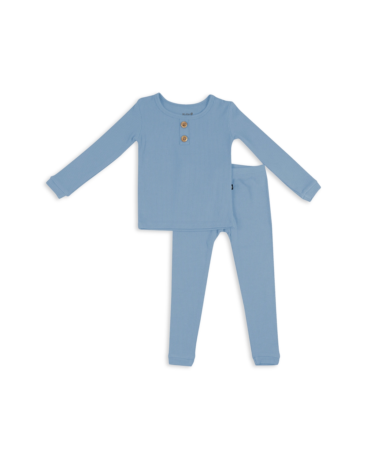 Kyte Baby Unisex Ribbed Henley Top & Pants Set - Baby - Slate