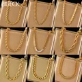 EILIECK 316L Stainless Steel Metal Charm Chain Necklace Statement Jewelry 18K PVD Plated Statement