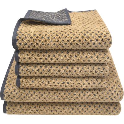 Handtuch Set DYCKHOFF "Golden Shades Rhombus", gold (goldfarben), 6 tlg., Walkfrottier, Walkfrottier, Obermaterial: 100% Baumwolle, Handtuch-Sets, Kuschelig weich;4 Handtücher (50x100cm), 2 Duschtücher (70x140cm) Image