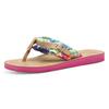 Zehentrenner TAMARIS "AVRIL", Damen, Gr. 38 (5), grün (grün kombiniert), Textil, Lederimitat, sportlich, Schuhe, Sommerschuh, Flats, Schlappen mit T-Logoanhänger