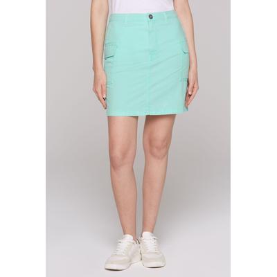 Sommerrock SOCCX, Damen, Gr. XL, blau (aqua splash), Material: 98% Baumwolle, 2% Elasthan, vintage, casual, tailliert, Röcke, mit Baumwolle Image