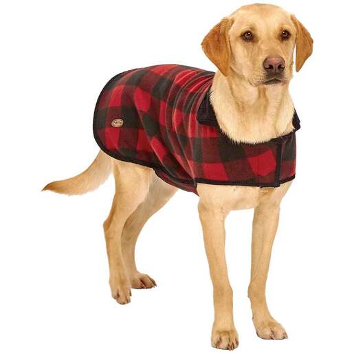 Orvis Buffalo Check Dog Jacket - Red/Black - Red/Black Medium