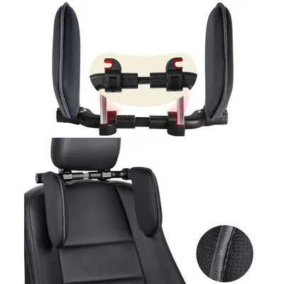 Side Head Support For Kids Adults Mesh Cloth Neck Support Pillow Telescopic Car Seat Headrest Travel Sleeping Cushion