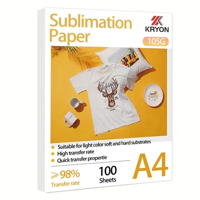 100 Sheets A4 Printers Sublimation Paper - 8.3 x 11.7 Inches, 105gsm for Inkjet Printer, Heat Transfer Sublimation Paper