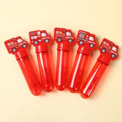 Red Fire Truck Bubble Wand Happy Birthday Party Decorations Kids Favors Bubble Bottle Wedding Construction Baby Shower Supplies