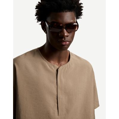 Bershka Tortoiseshell Effect Sunglasses Men Brown