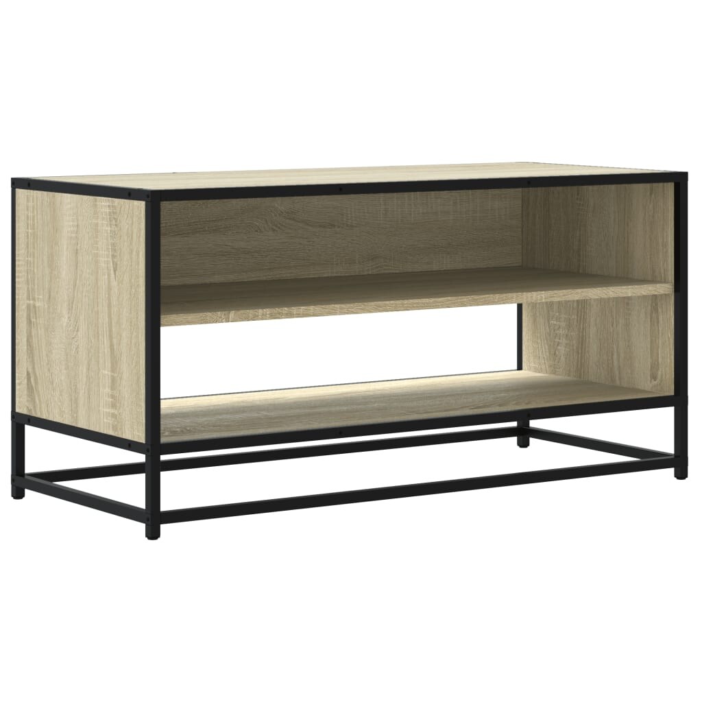 vidaXL TV-Schrank Sonoma-Eiche 91x40x46 cm Holzwerkstoff und Metall Image