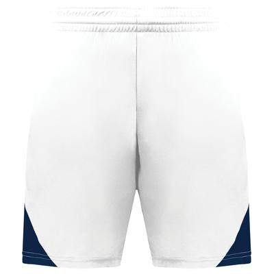 Augusta Sportswear 1736 Step-Back Modern Fit Basketball Shorts in White/Navy Blue size Medium | Polyester