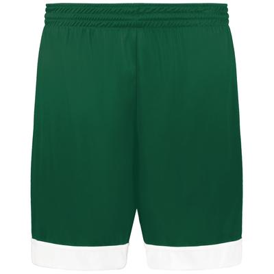 Augusta Sportswear 6929 Swish Reversible Basketball Shorts in Dark Green/White size Small | Polyester