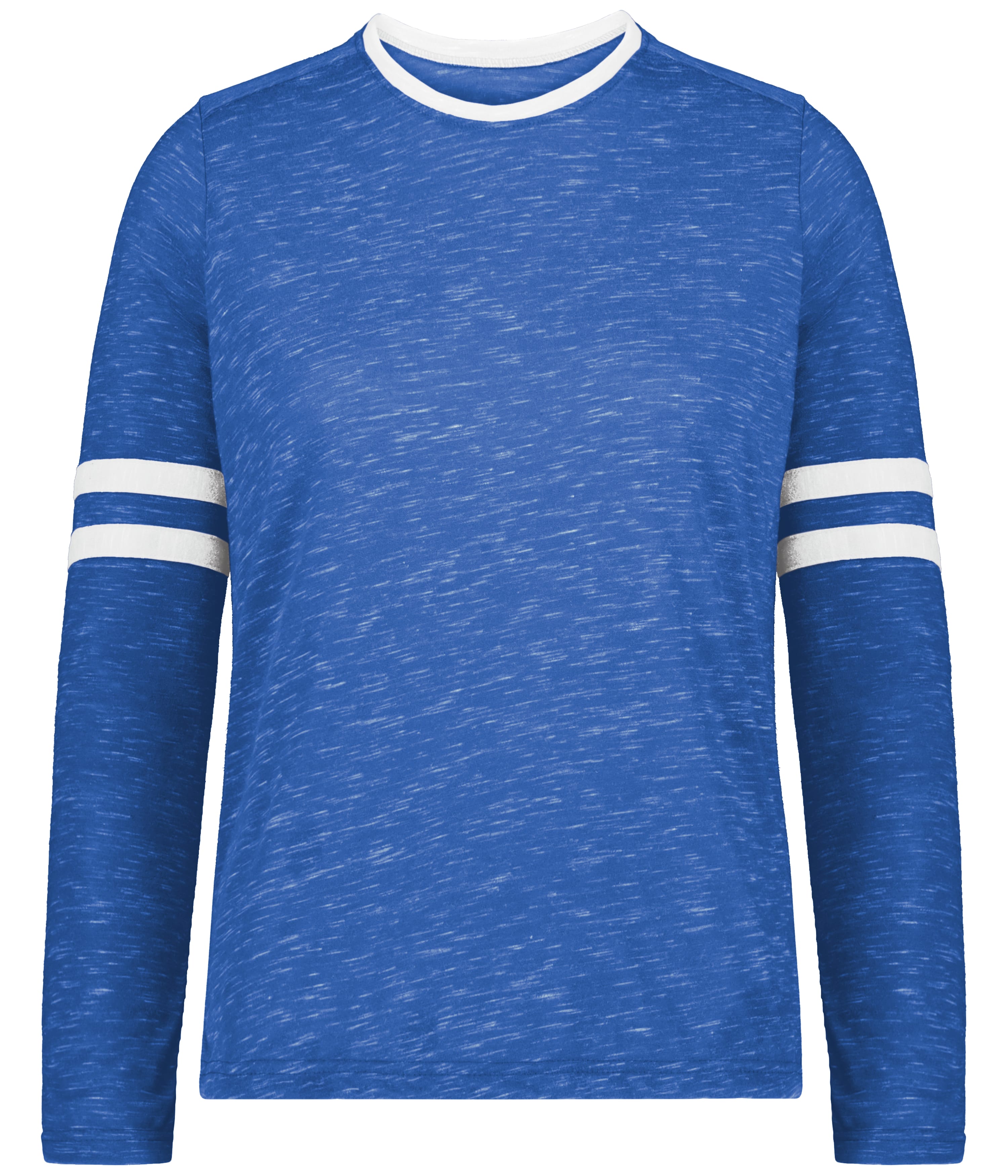 Holloway 223346 Girls Monterey Long Sleeve Top in Royal Blue Heather/White size Large | Polyester Blend